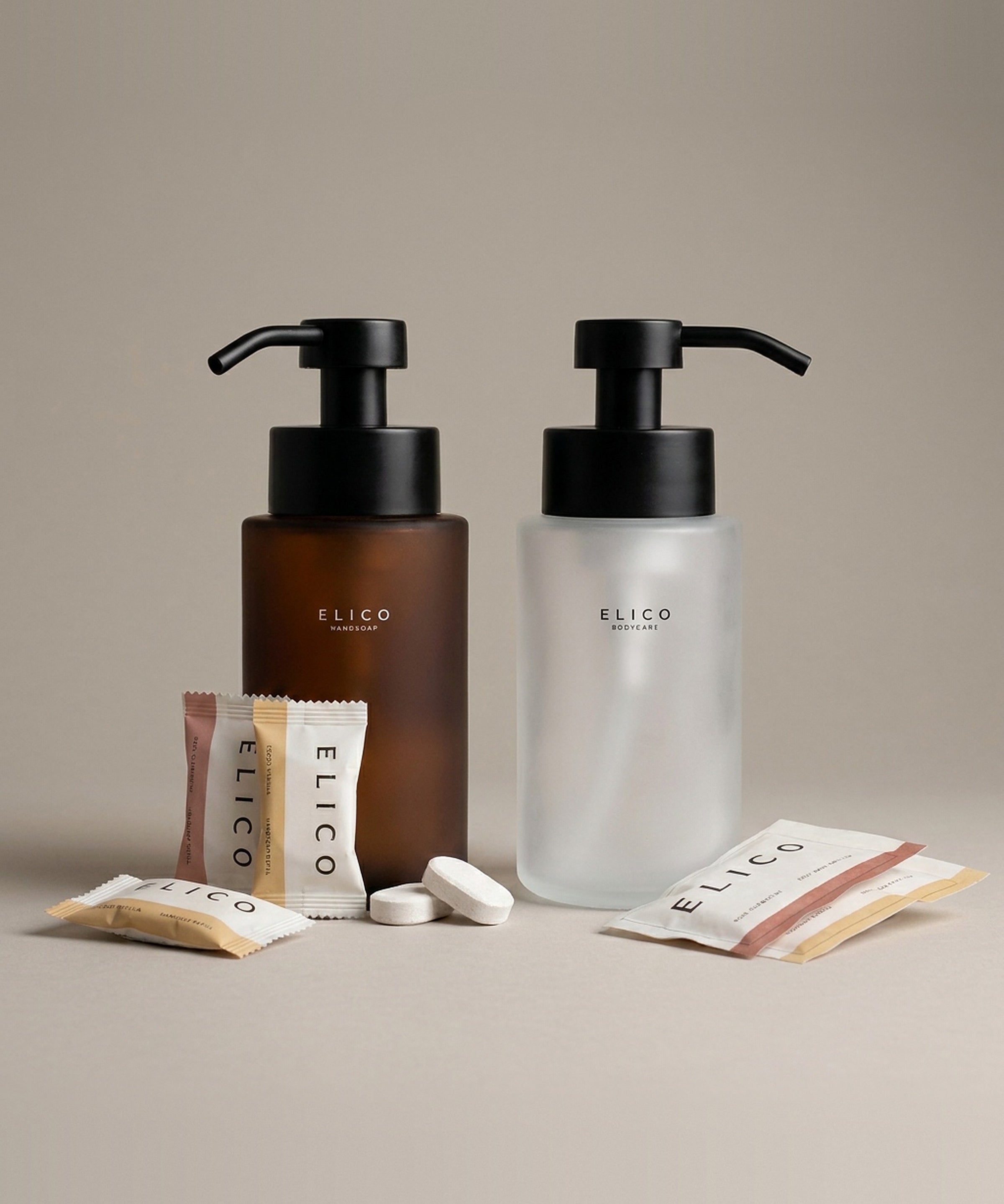 Hand and Body duo: dispenser för handtvål och body wash i glas med refills