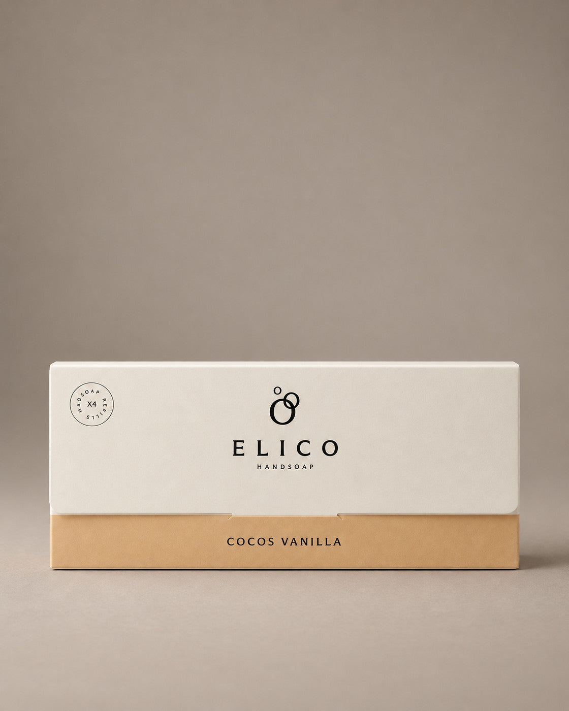 Elico handtvål refills 4-pack Kokos & vanilj, stängd kartong