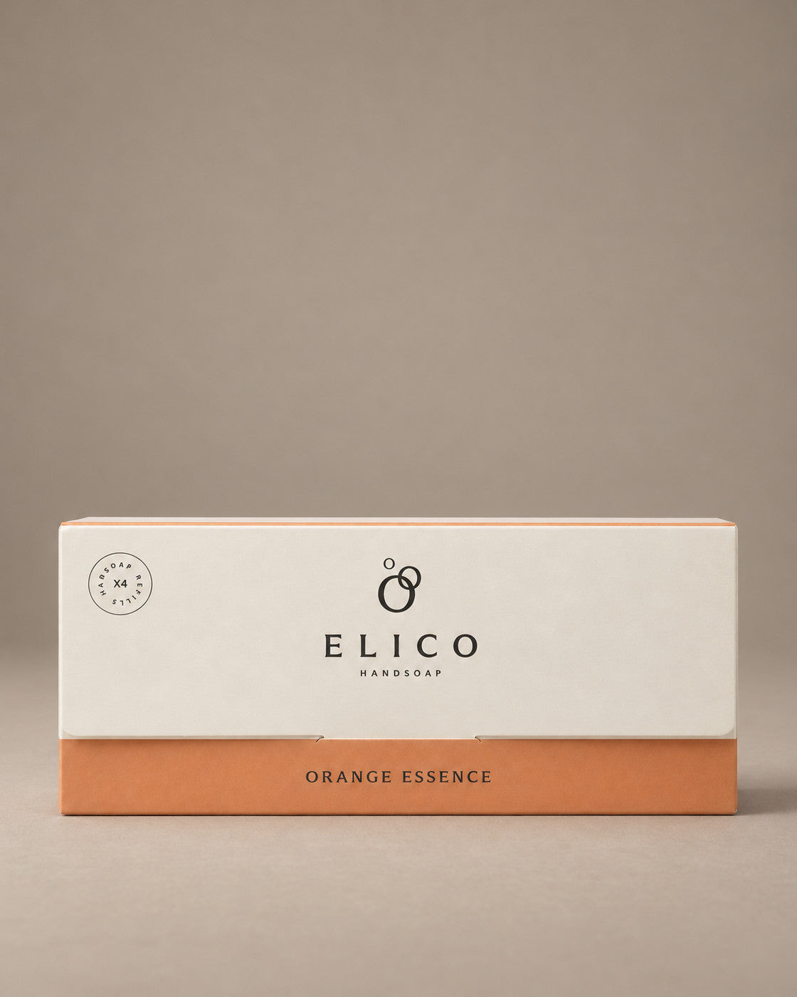 Elico handtvål refills 4-pack Orange Essence, stängd kartong
