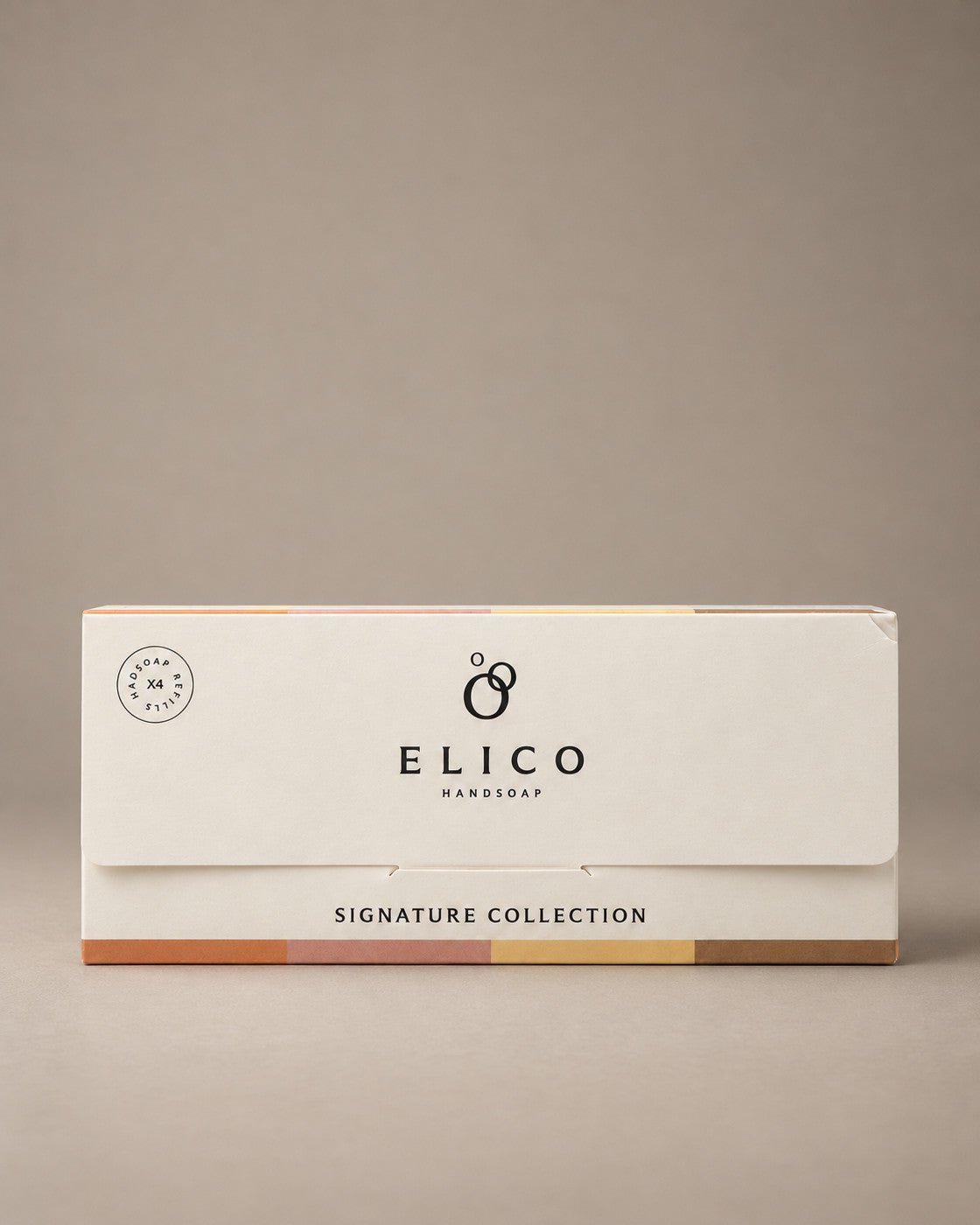 Elico handtvål refills 4-pack Signature Collection, en av varje doft, stängd kartong